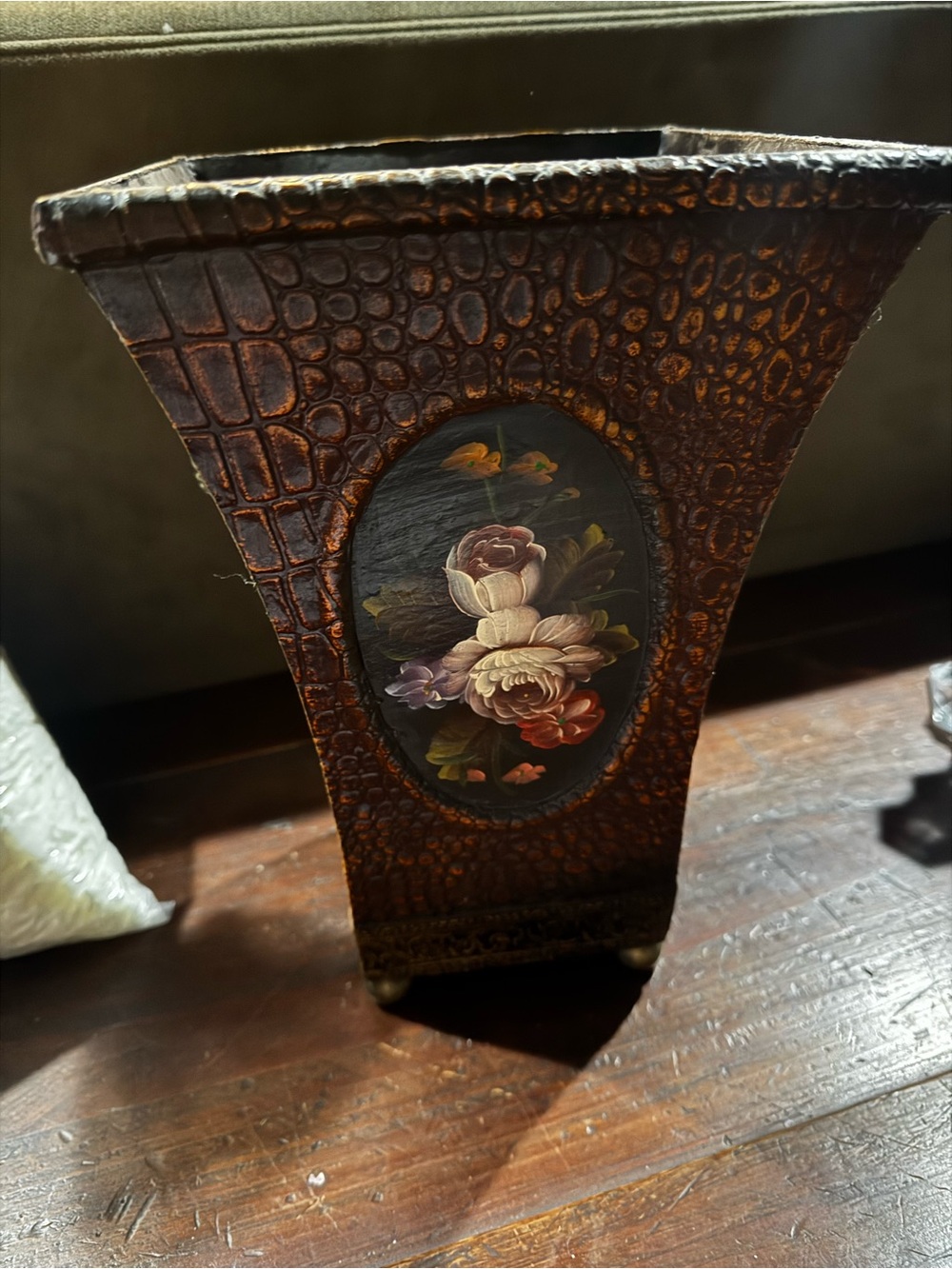 Decorative Brown Floral Accent Vase - Home Accents